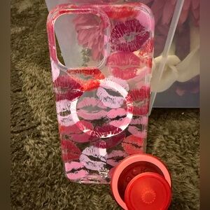 “KISS ME” IPHONE 16 PRO MAX CELLPHONE CASE WITH POPSOCKET